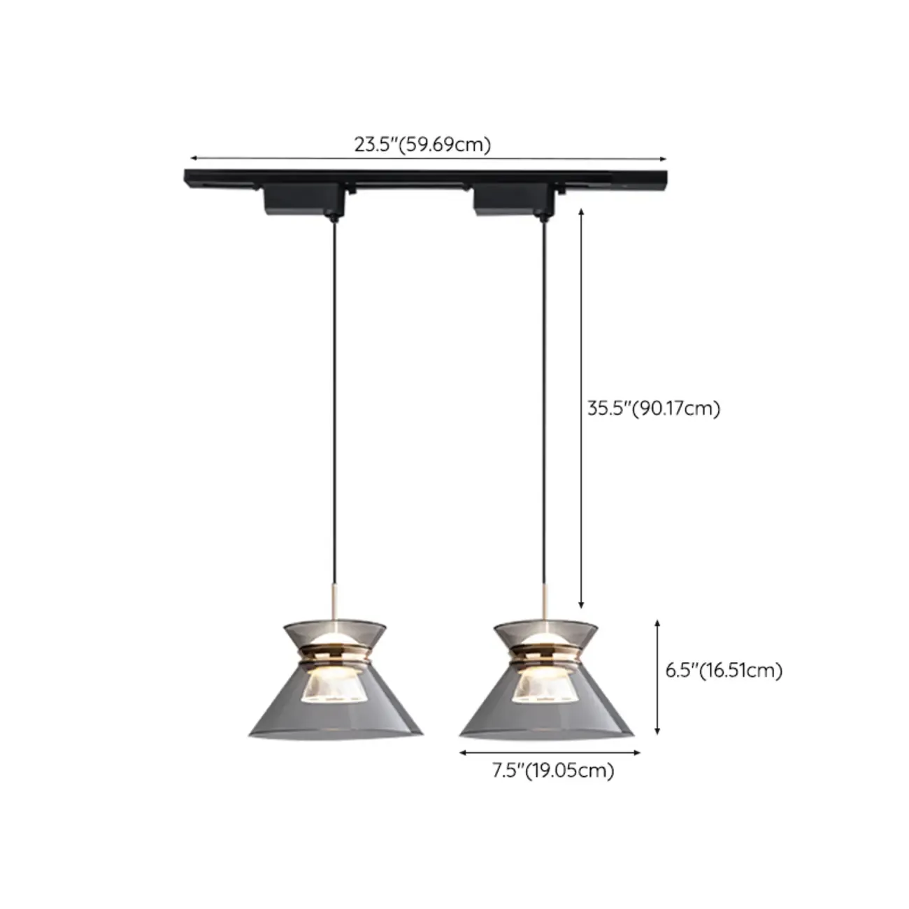 Modern Black Adjustable Tapered Pendant Light Image - 15