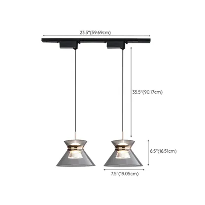 Modern Black Adjustable Tapered Pendant Light Image - 15