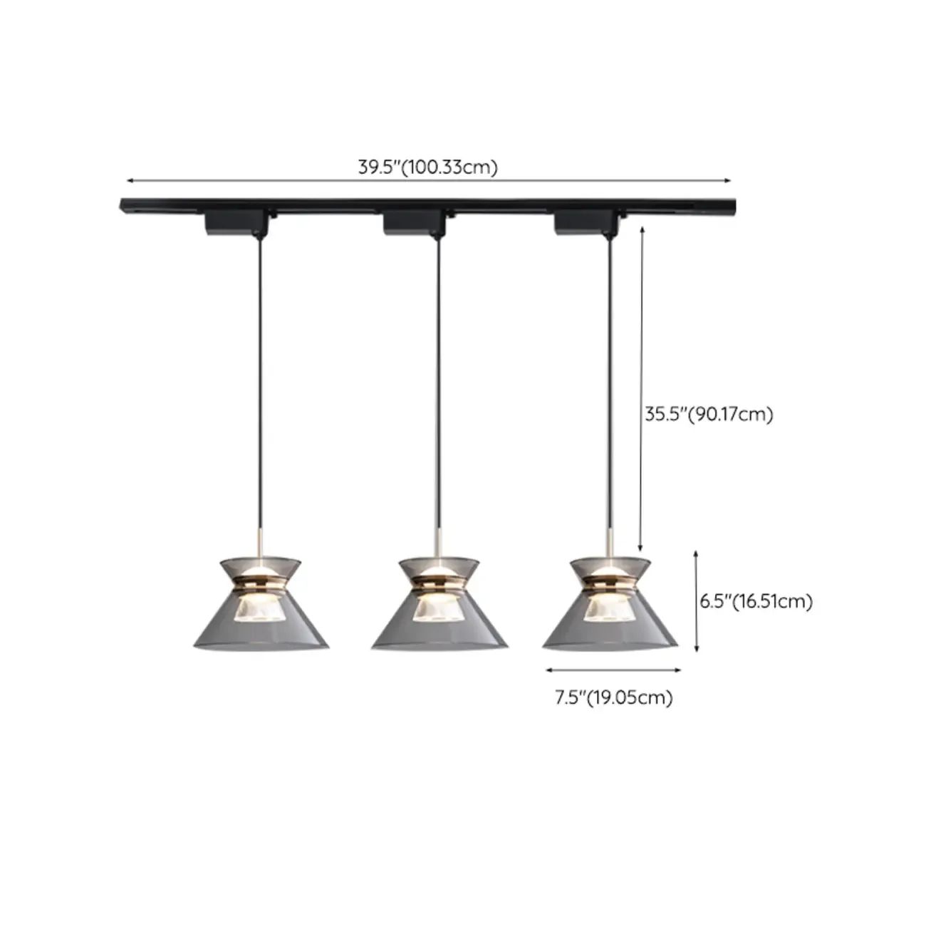 Modern Black Adjustable Tapered Pendant Light Image - 16
