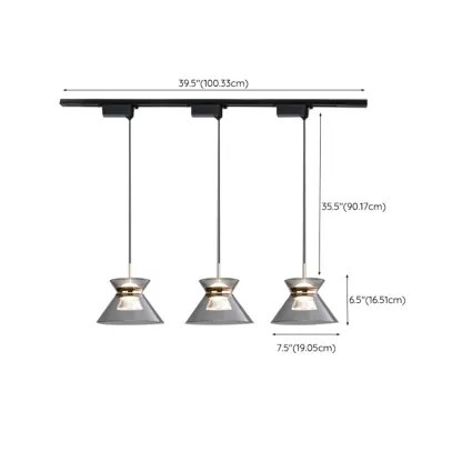 Modern Black Adjustable Tapered Pendant Light Image - 16