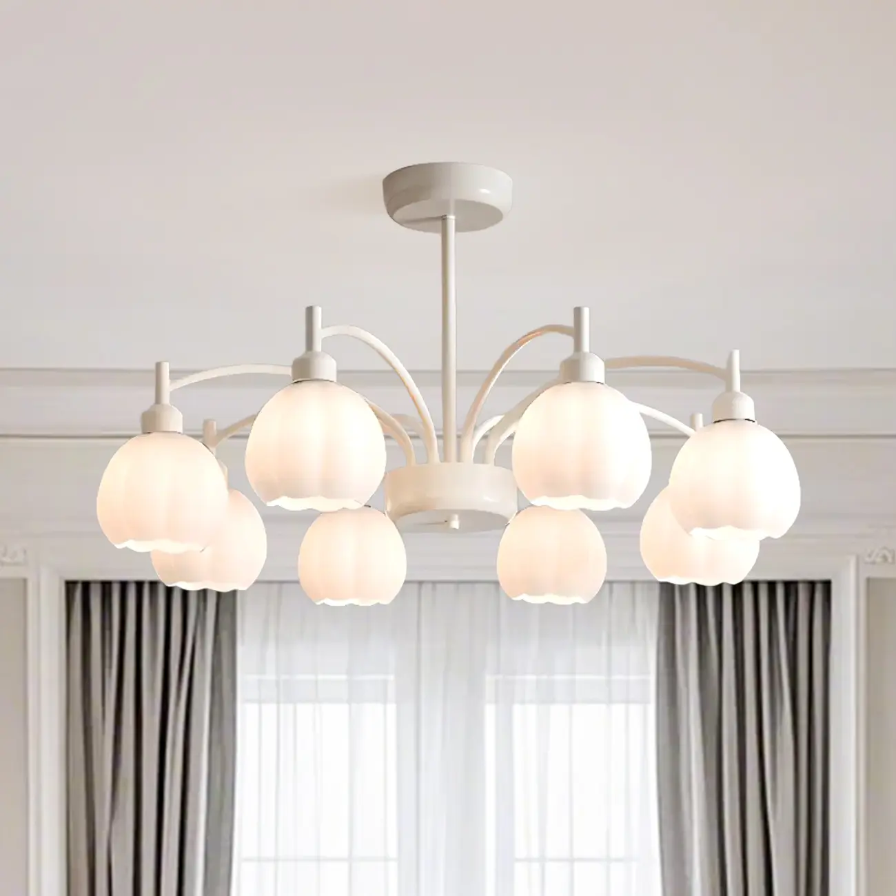Modern 6-Light Floral Shape Chandelier for Living Room  Image - 3 | homeyfad