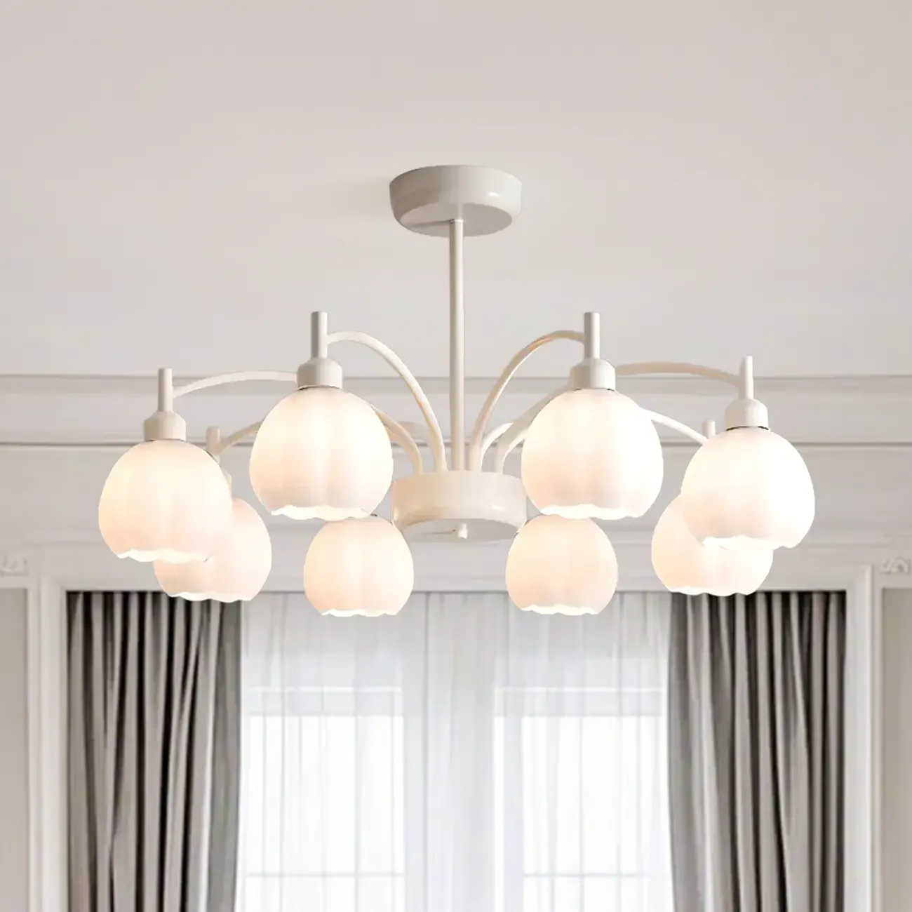 Modern 6-Light Floral Shape Chandelier for Living Room  Image - 3