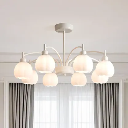 Modern 6-Light Floral Shape Chandelier for Living Room  Image - 3