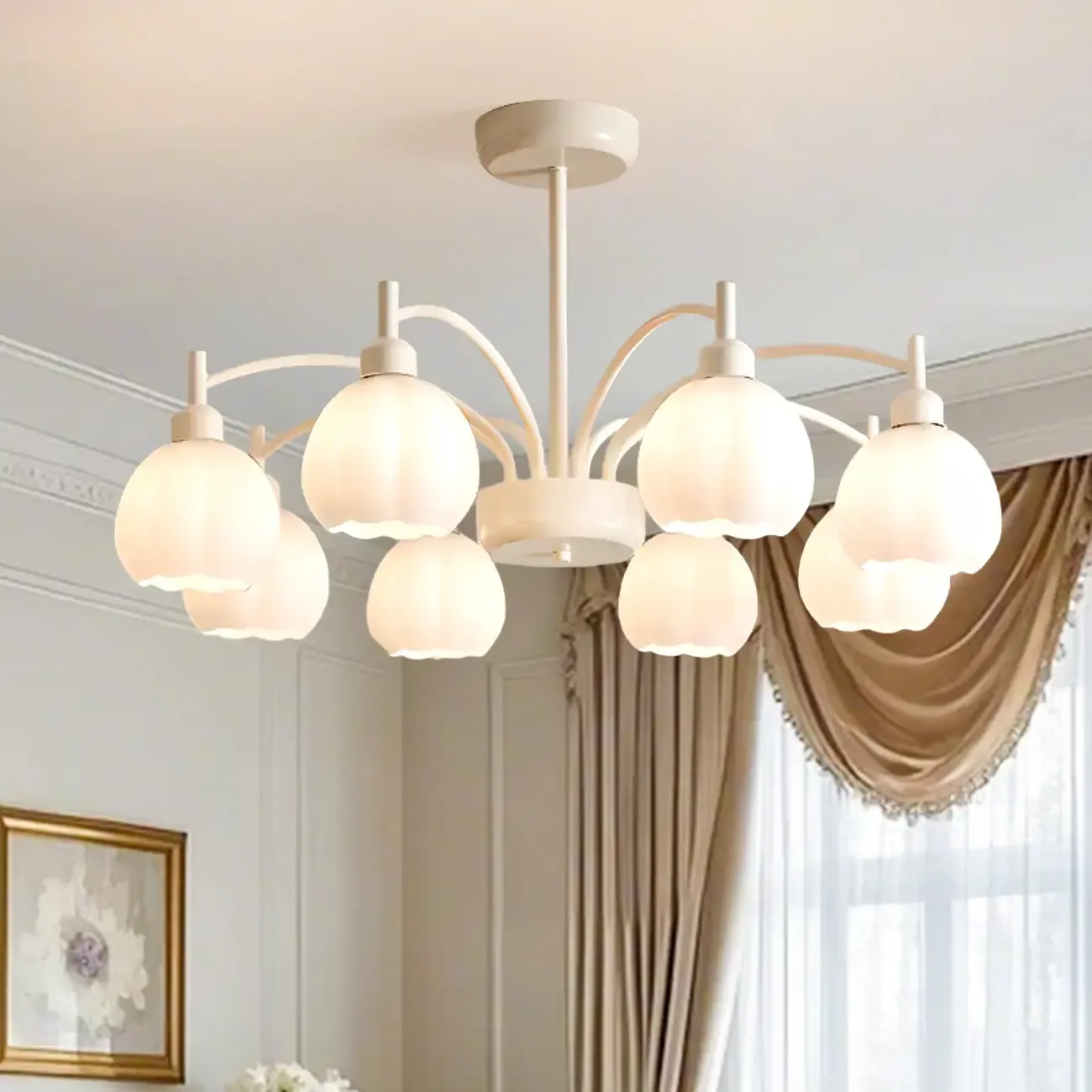 Modern 6-Light Floral Shape Chandelier for Living Room  Image - 4