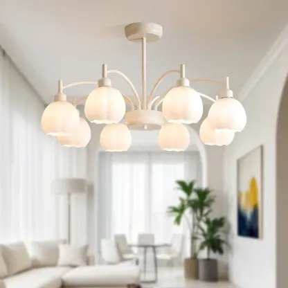 Modern 6-Light Floral Shape Chandelier for Living Room  Image - 5