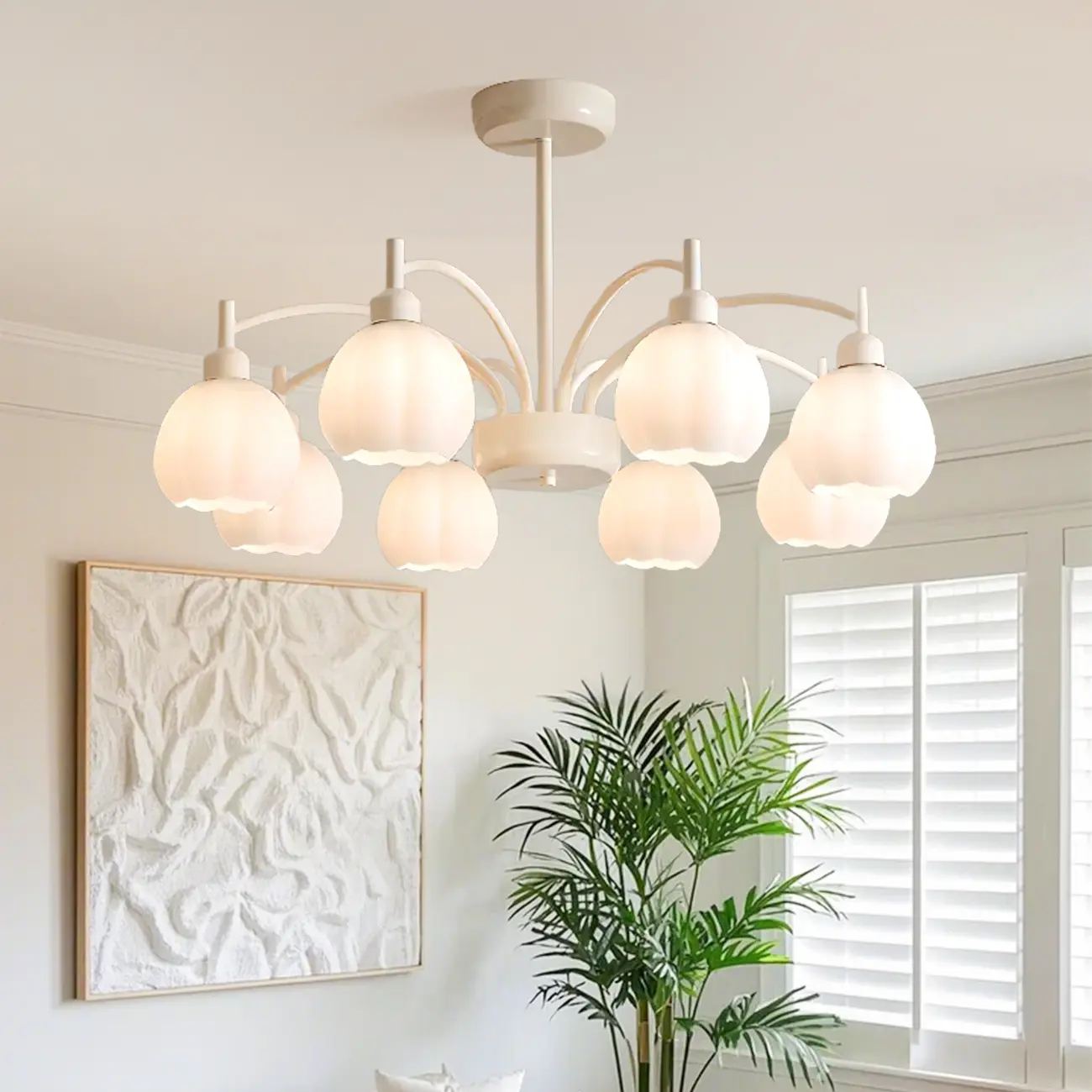 Modern 6-Light Floral Shape Chandelier for Living Room  Image - 6 | homeyfad