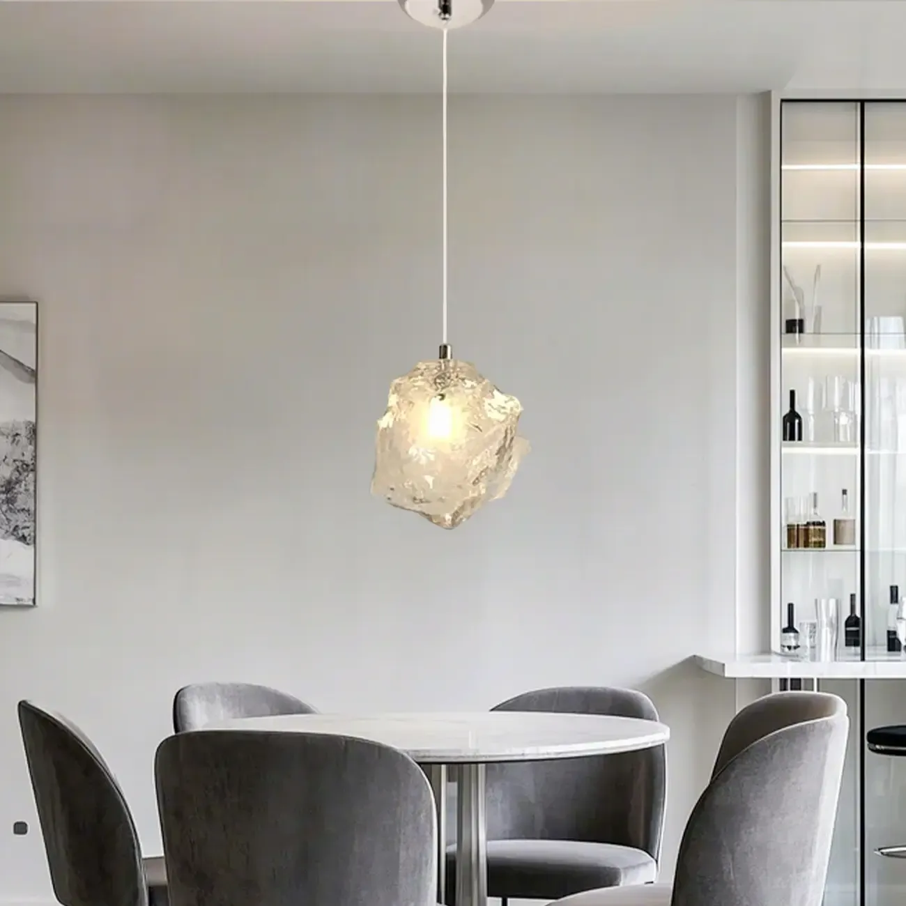Irregular Cube Crystal Pendant Light for Modern Home Decor Image - 1