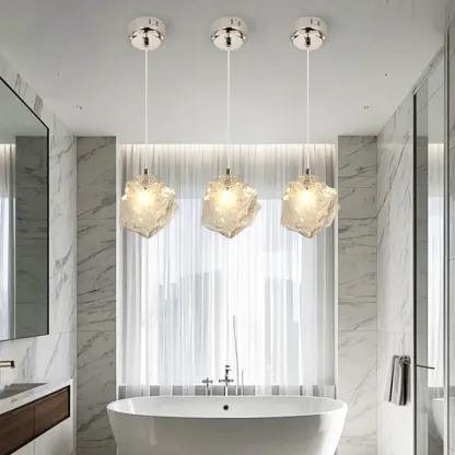 Irregular Cube Crystal Pendant Light for Modern Home Decor Image - 2