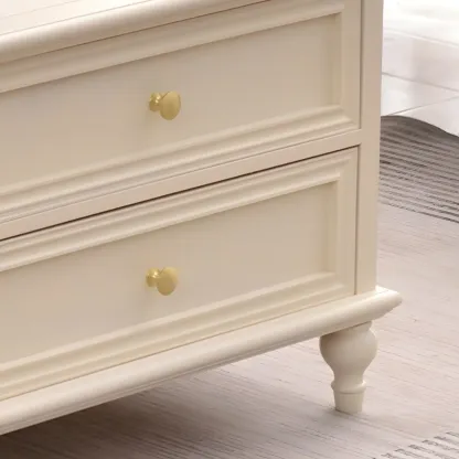 Traditional 2-Drawer Solid Wood China Cabinet with Glass Door Image - 12