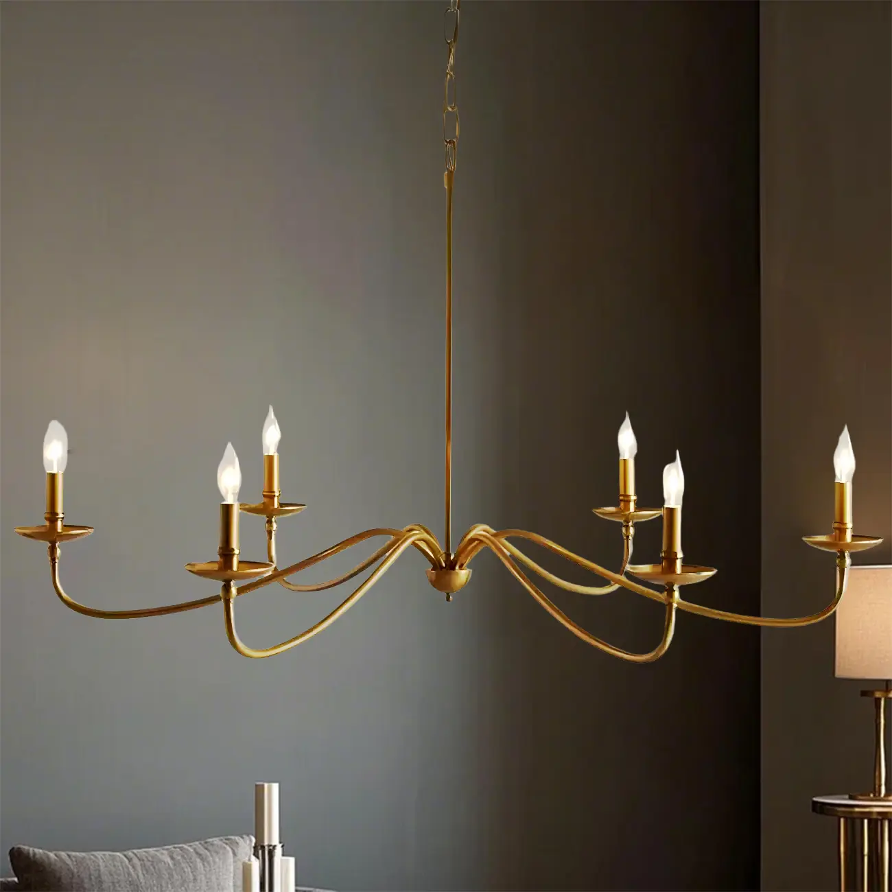Industrial 6-Light Metal Vintage Candelabra Chandelier Image - 6 | homeyfad