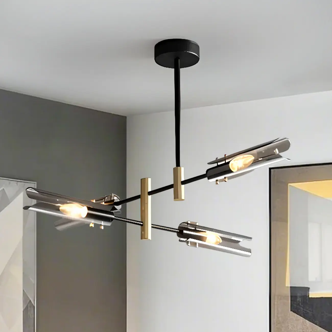 Modern Industrial Linear Chandelier with Adjustable Height Image - 16 | homeyfad