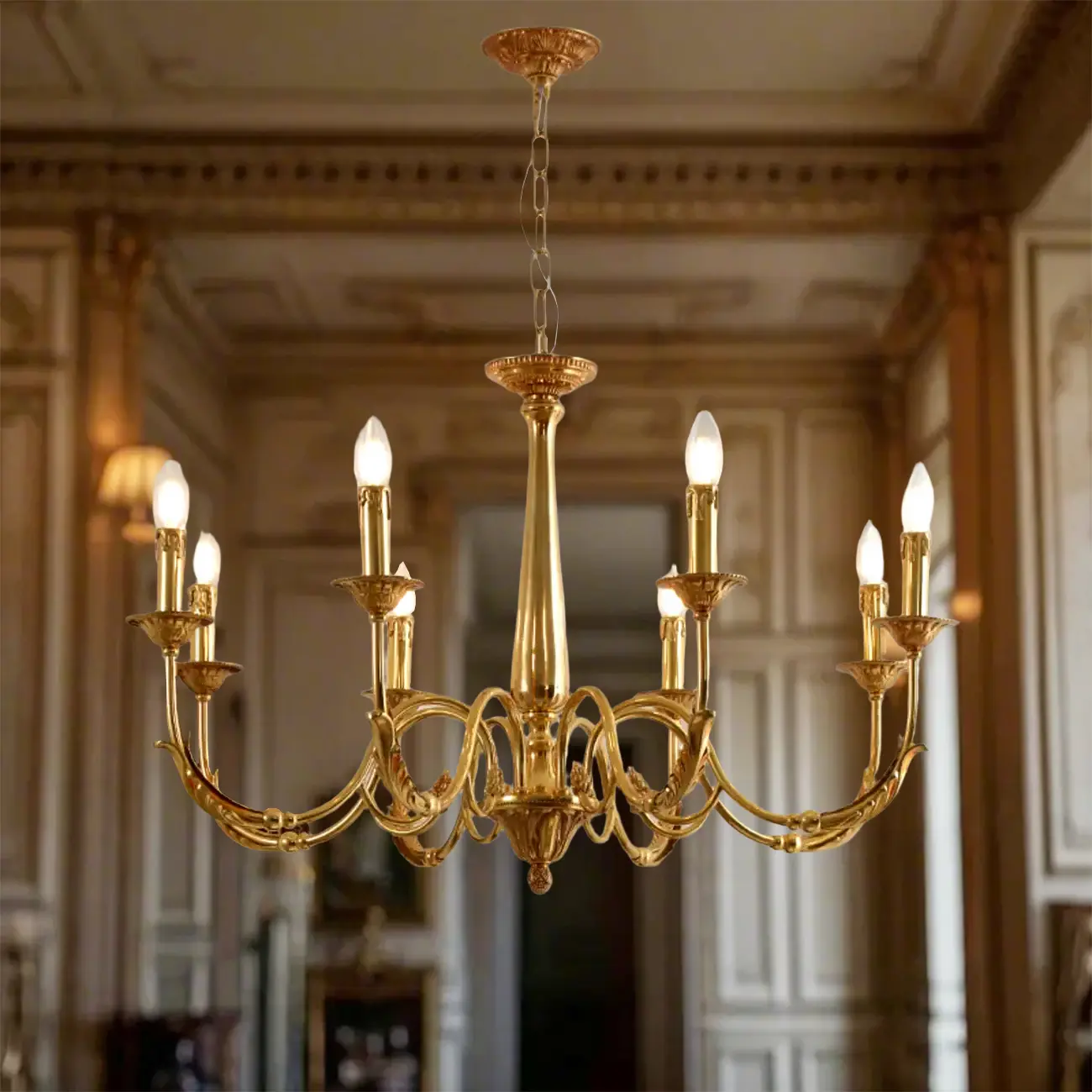 Vintage Brass Candelabra Chandelier for Living Room Image - 1 | homeyfad