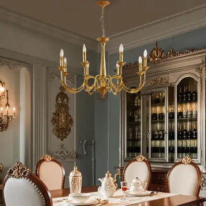 Vintage Brass Candelabra Chandelier for Living Room Image - 2