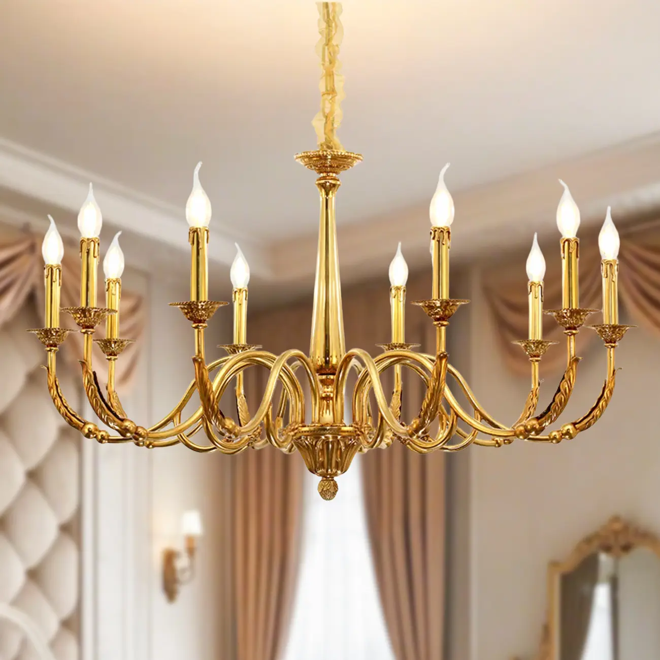 Vintage Brass Candelabra Chandelier for Living Room Image - 11 | homeyfad