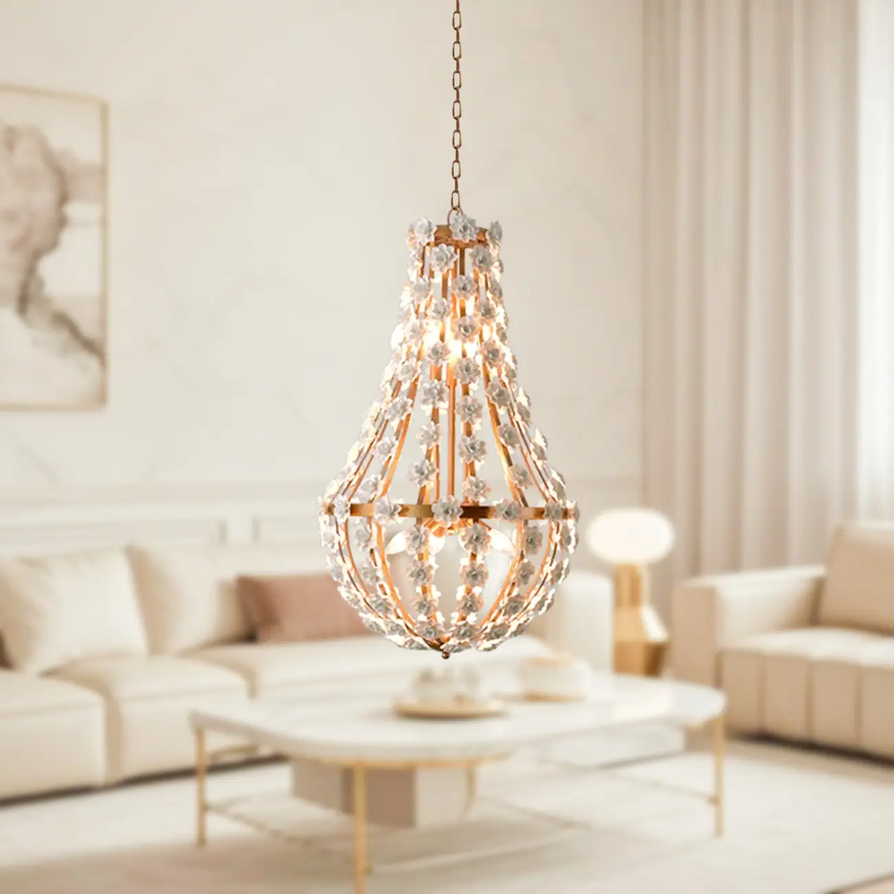  Modern Dome Ceramics Chandelier for Elegant Dining Room Image - 6 | homeyfad