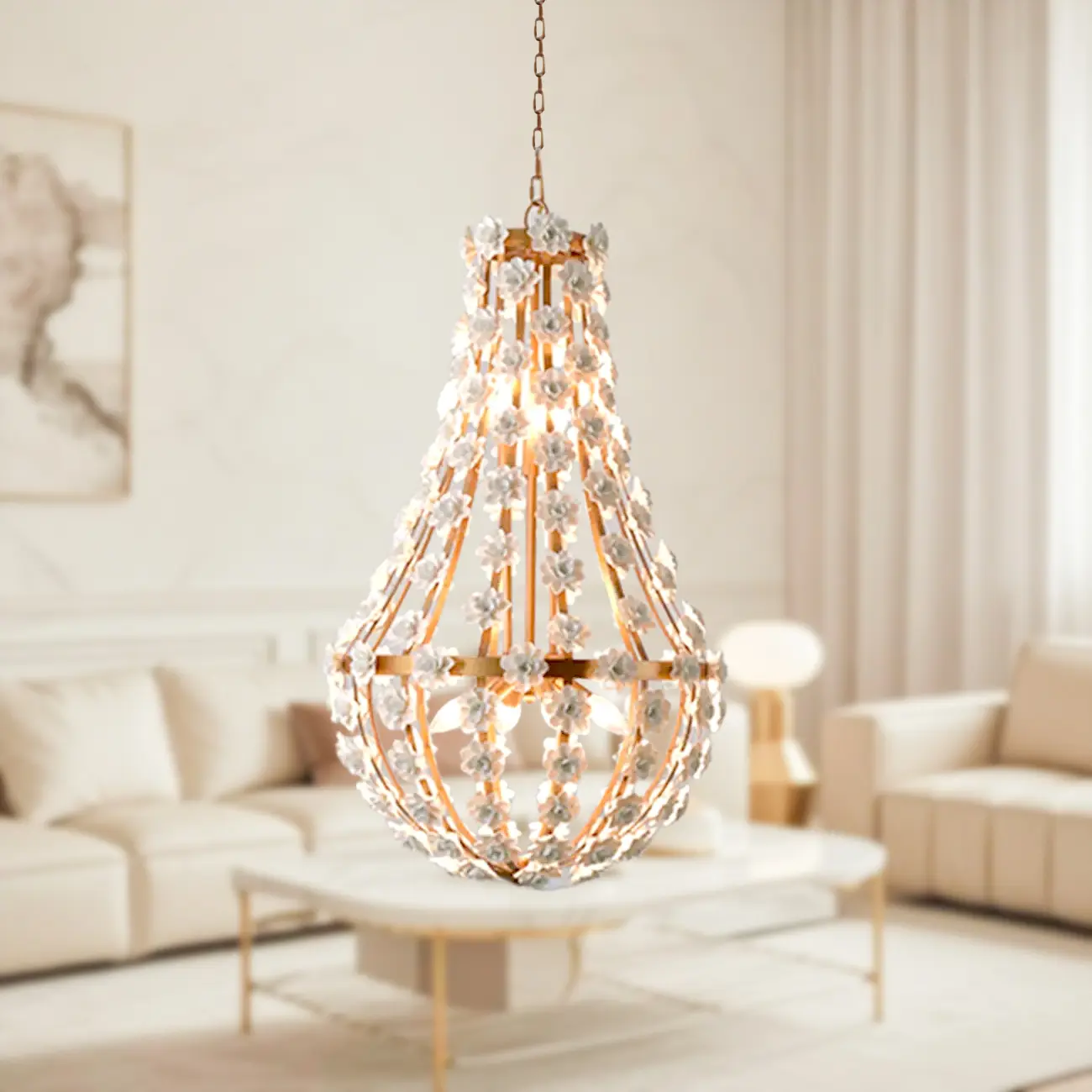  Modern Dome Ceramics Chandelier for Elegant Dining Room Image - 7 | homeyfad