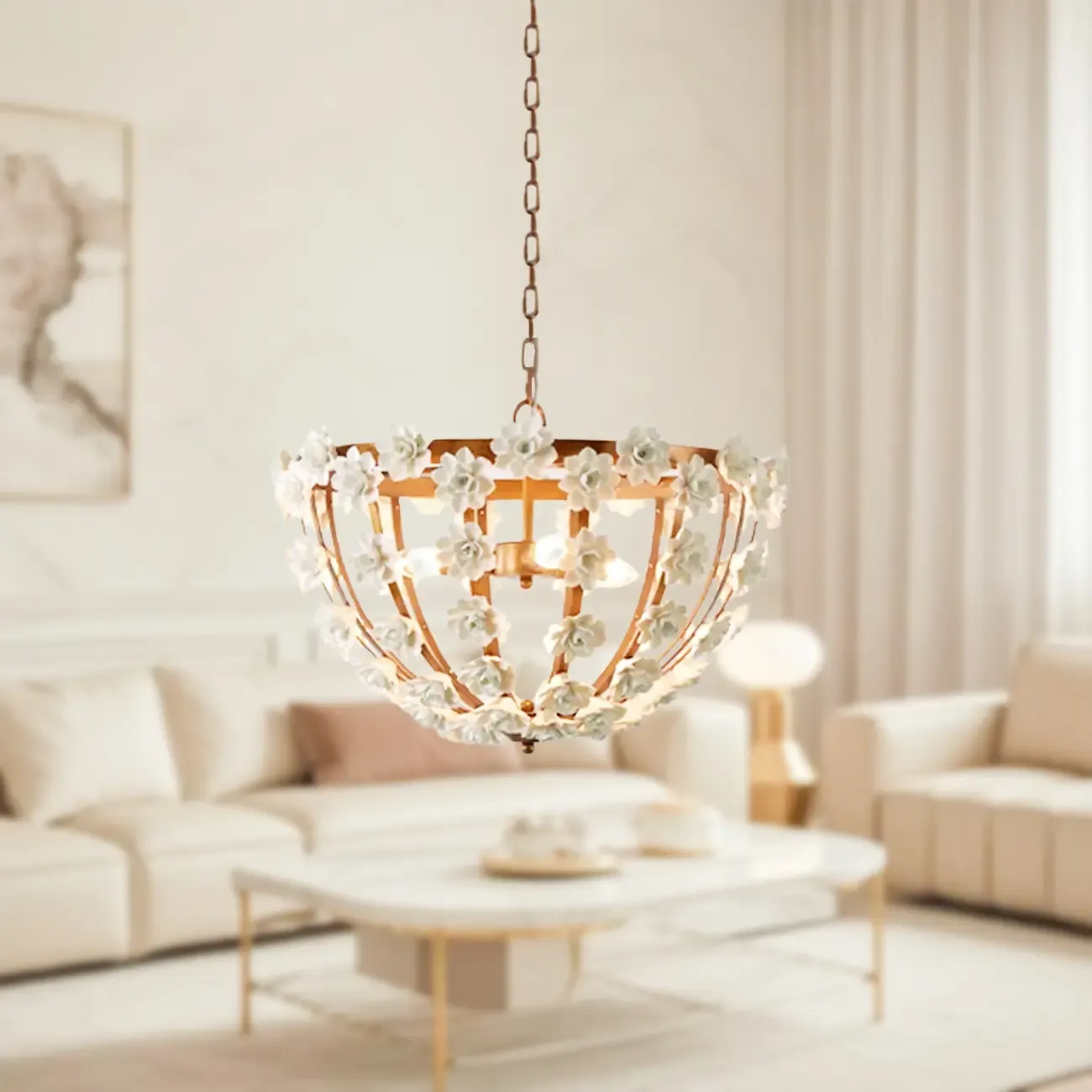  Modern Dome Ceramics Chandelier for Elegant Dining Room Image - 9