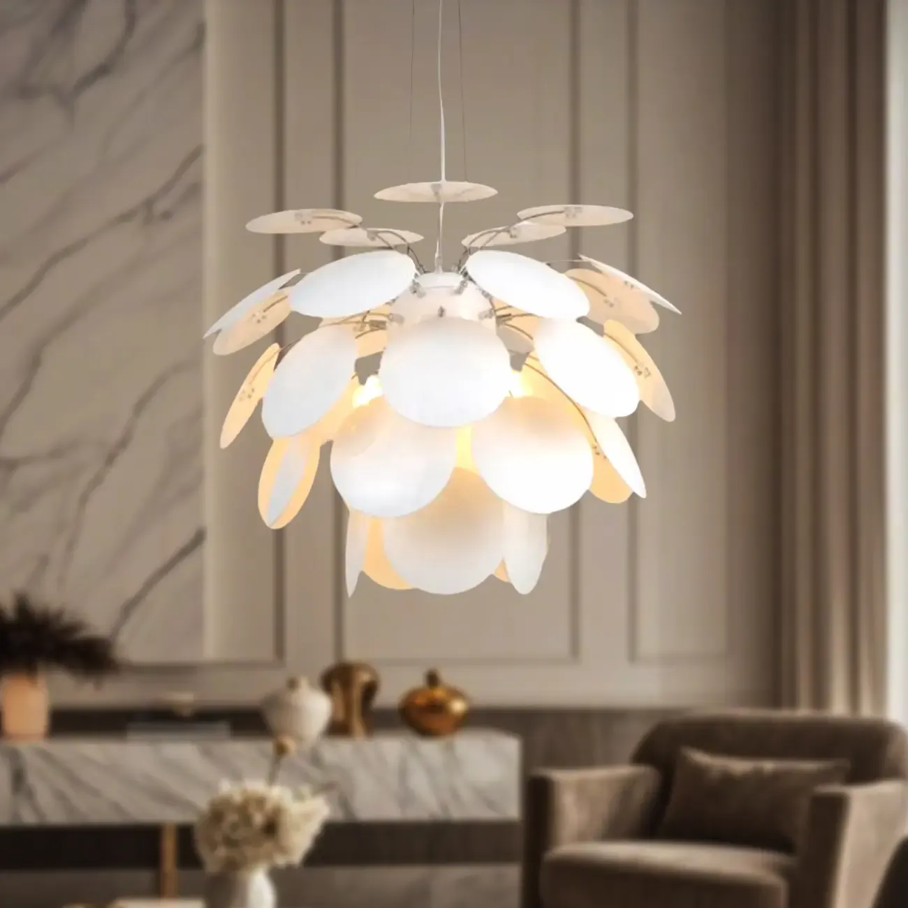 5 Tiers Modern Chandelier with Adjustable Metal Structure Image - 1