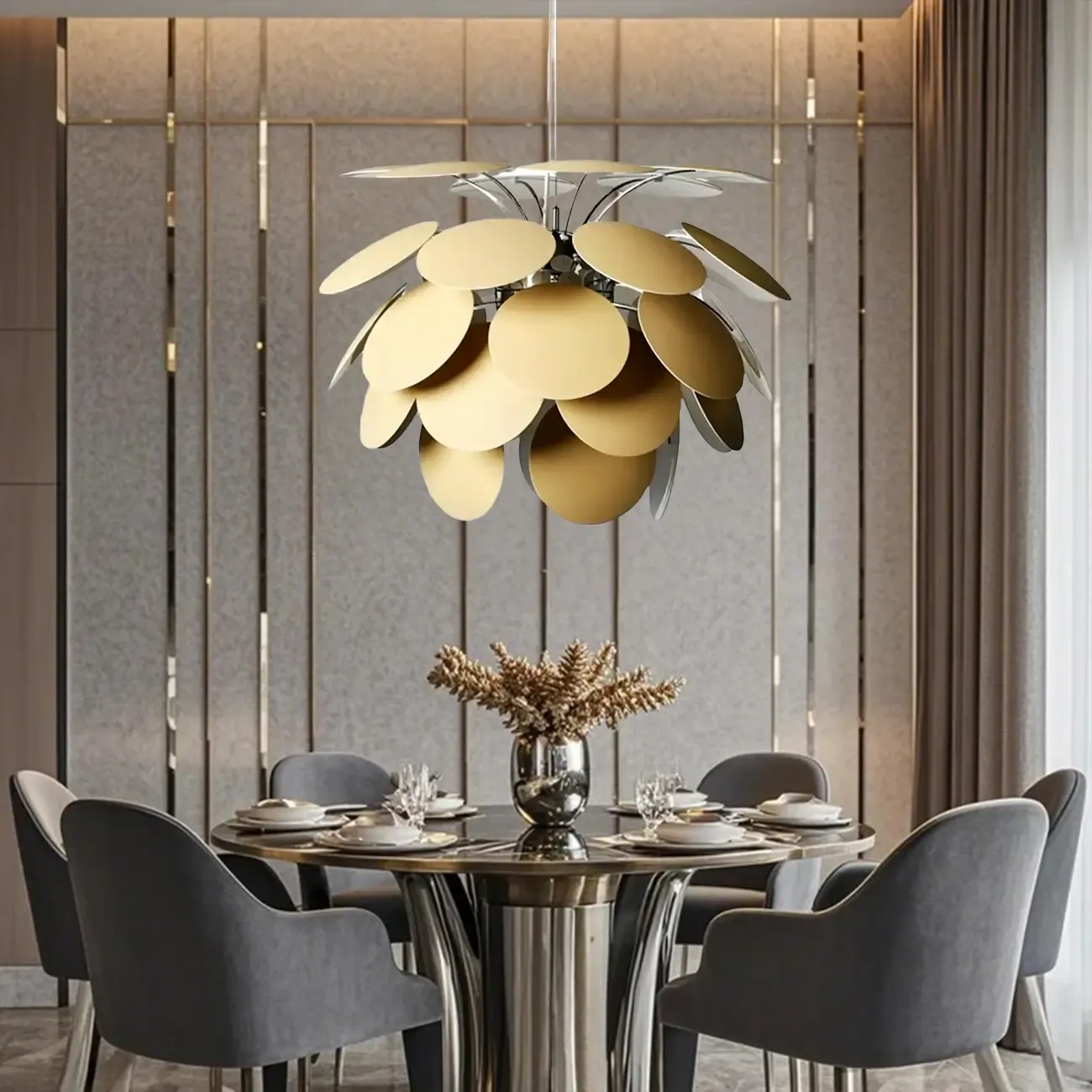 5 Tiers Modern Chandelier with Adjustable Metal Structure Image - 3