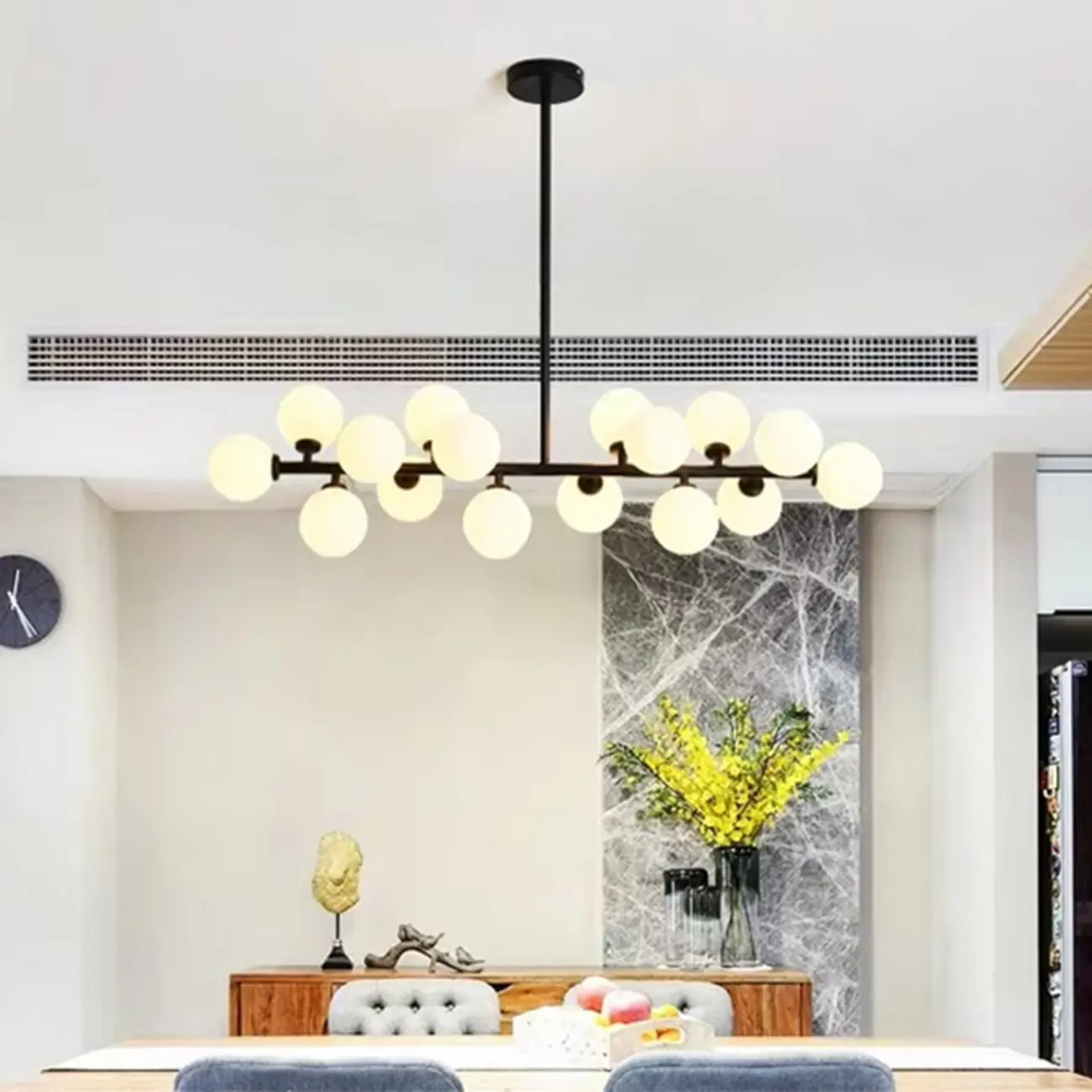 Modern Globe Gold Island Chandelier for Dining Area Image - 2 | homeyfad