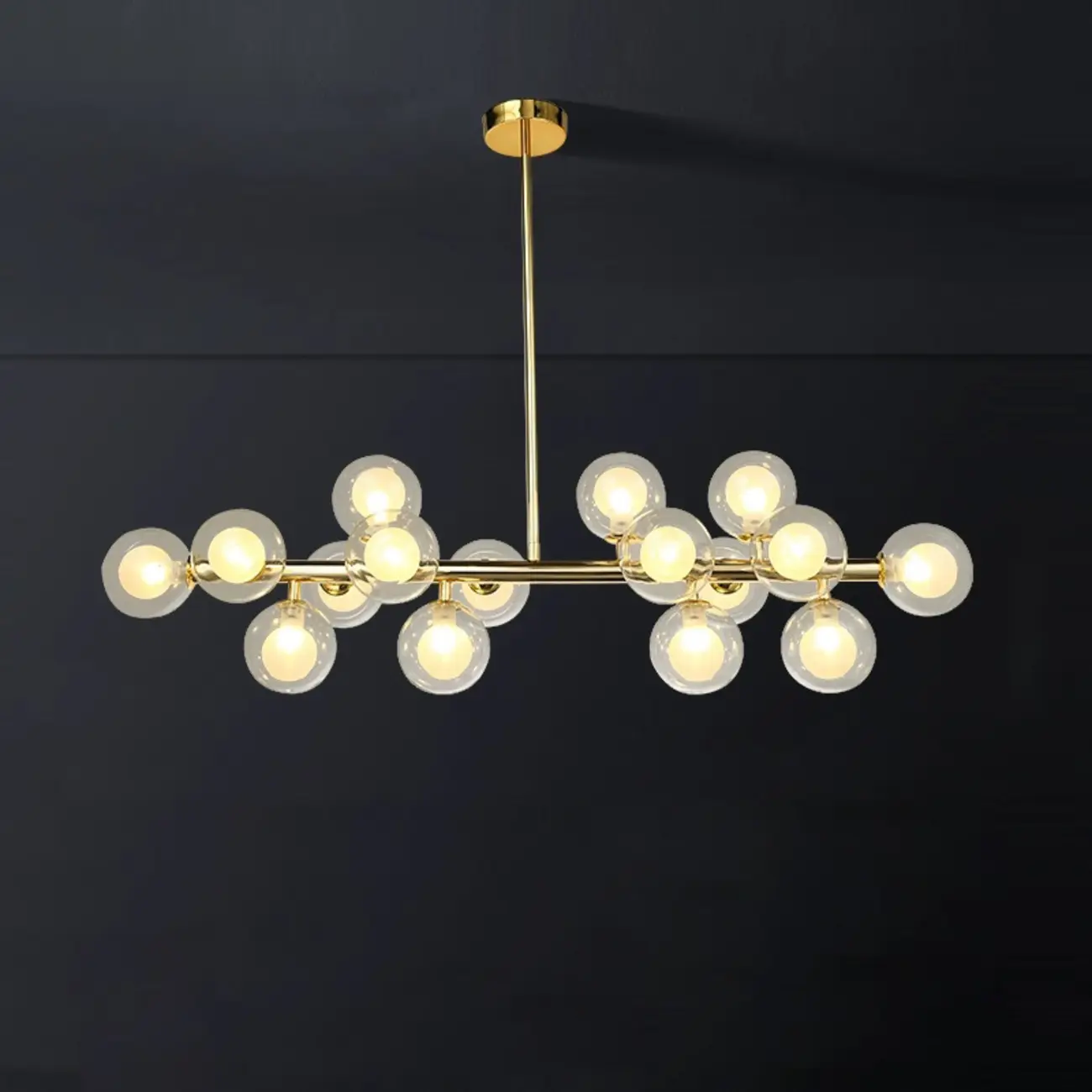 Modern Globe Gold Island Chandelier for Dining Area Image - 6 | homeyfad