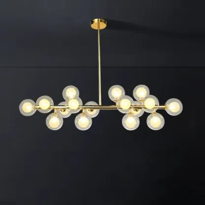 Modern Globe Gold Island Chandelier for Dining Area Image - 6