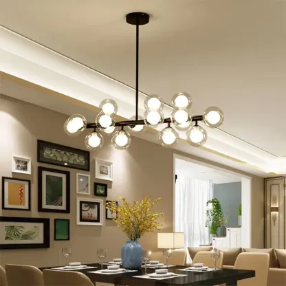 Modern Globe Gold Island Chandelier for Dining Area Image - 4