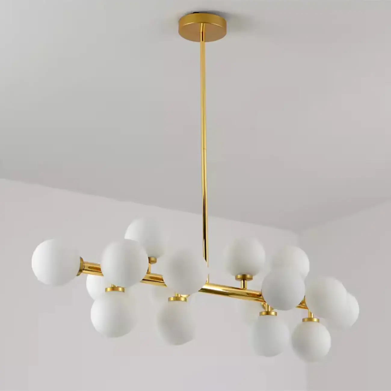 Modern Globe Gold Island Chandelier for Dining Area Image - 10 | homeyfad