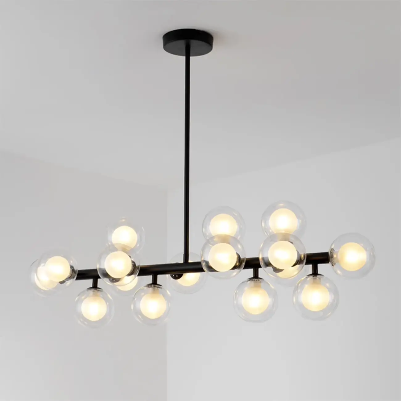 Modern Globe Gold Island Chandelier for Dining Area Image - 11 | homeyfad