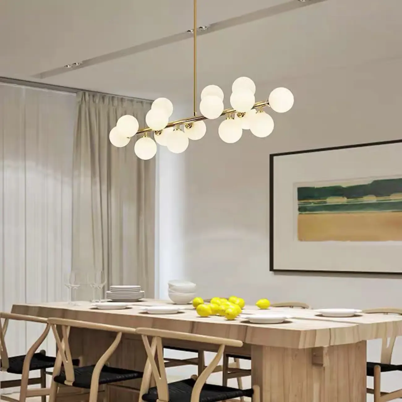 Modern Globe Gold Island Chandelier for Dining Area Image - 16