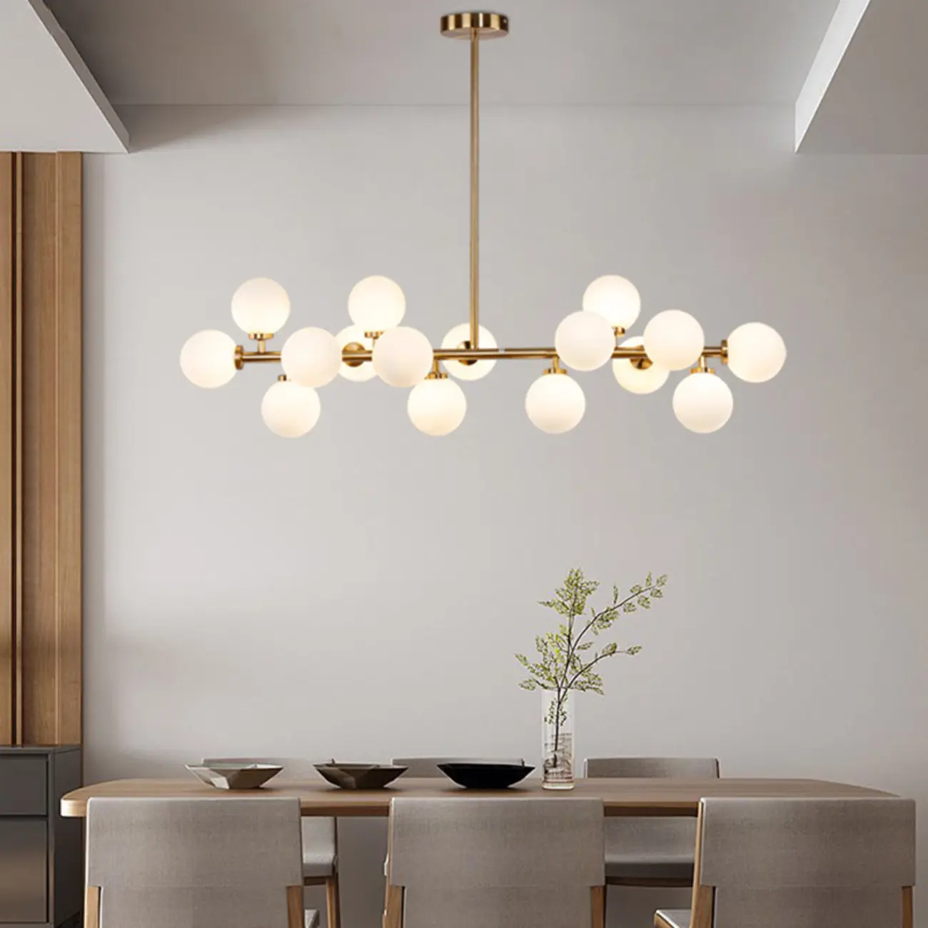 Modern Globe Gold Island Chandelier for Dining Area Image - 19 | homeyfad