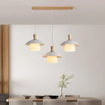 3-Light Modern Wood Pendant Lights for Kitchen Image - 4