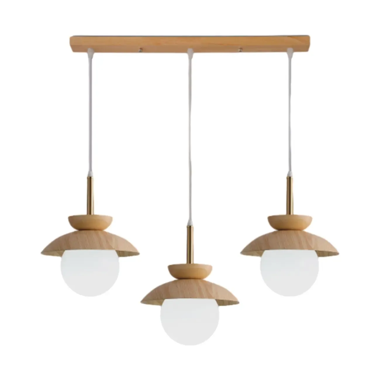 3-Light Modern Wood Pendant Lights for Kitchen Image - 5