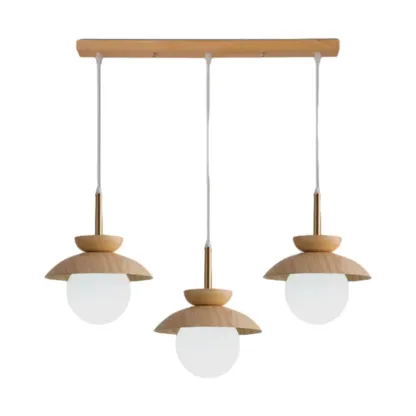 3-Light Modern Wood Pendant Lights for Kitchen Image - 5