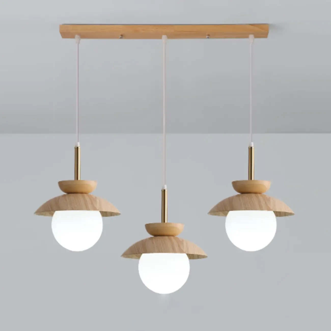 3-Light Modern Wood Pendant Lights for Kitchen Image - 8