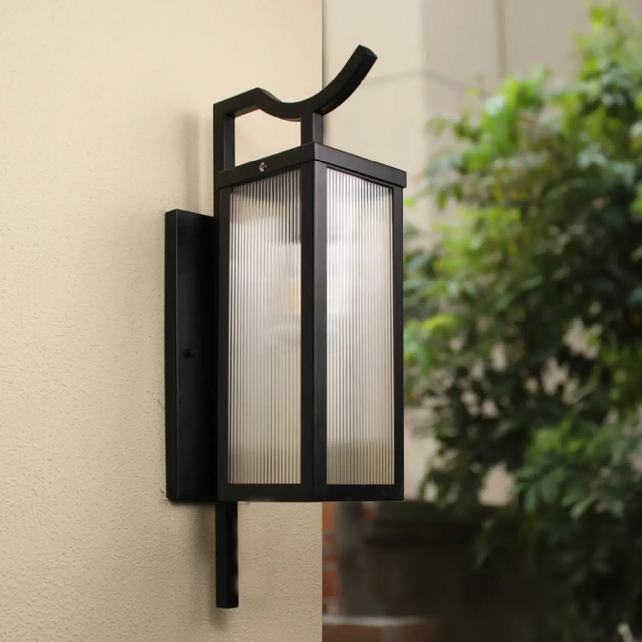 Modern Steel 19.5" Outdoor Wall Sconce with Glass Shade | homeyfad
