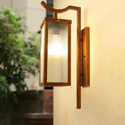 Modern Steel 19.5" Outdoor Wall Sconce with Glass Shade