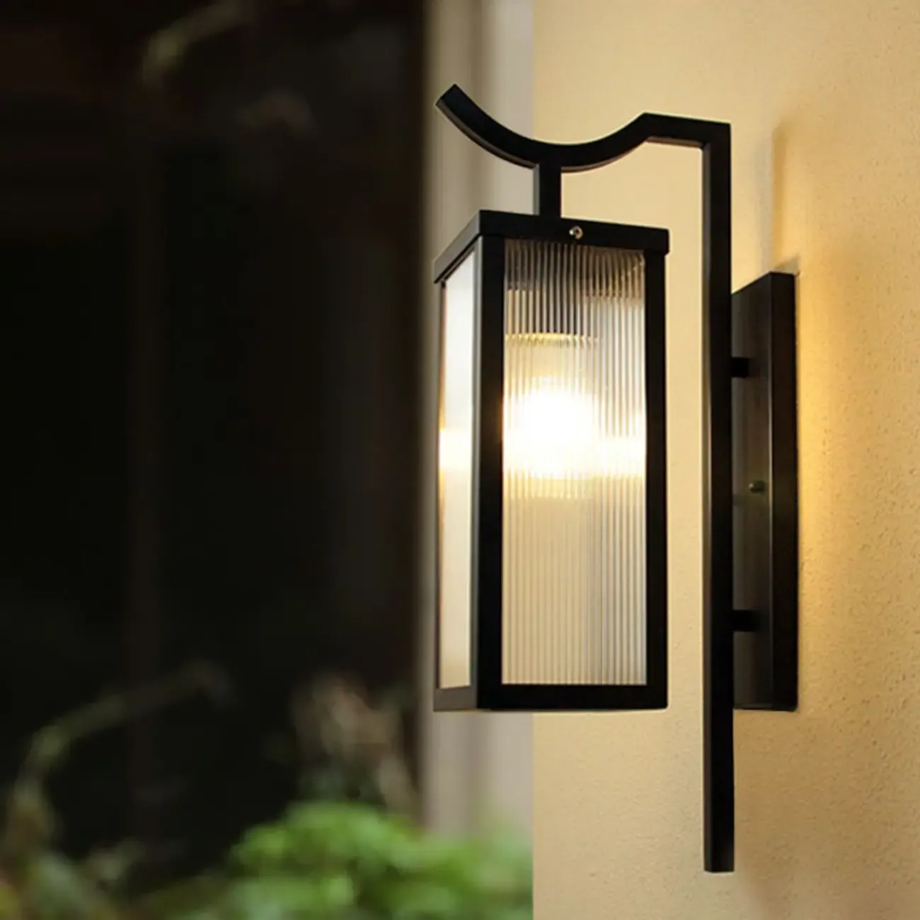 Modern Steel 19.5" Outdoor Wall Sconce with Glass Shade