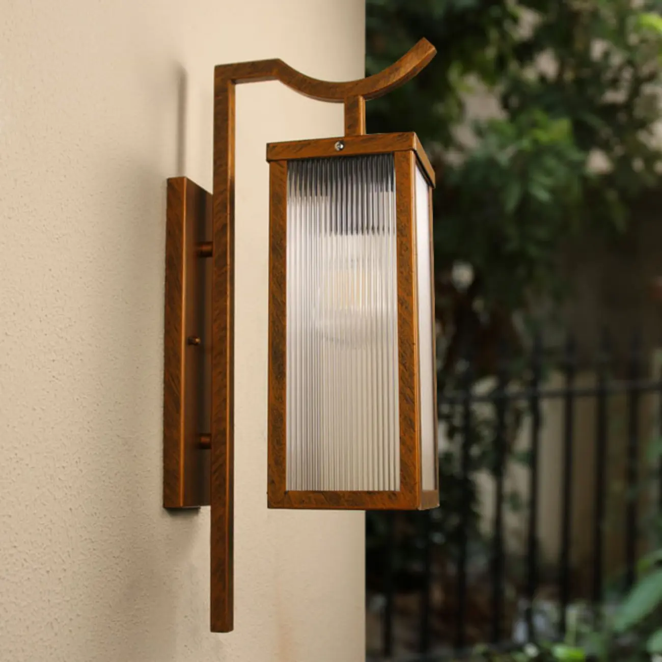 Modern Steel 19.5" Outdoor Wall Sconce with Glass Shade | homeyfad