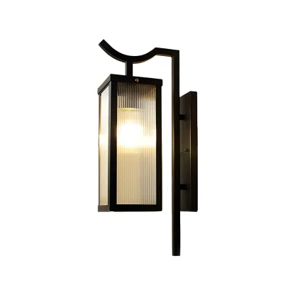 Modern Steel 19.5" Outdoor Wall Sconce with Glass Shade