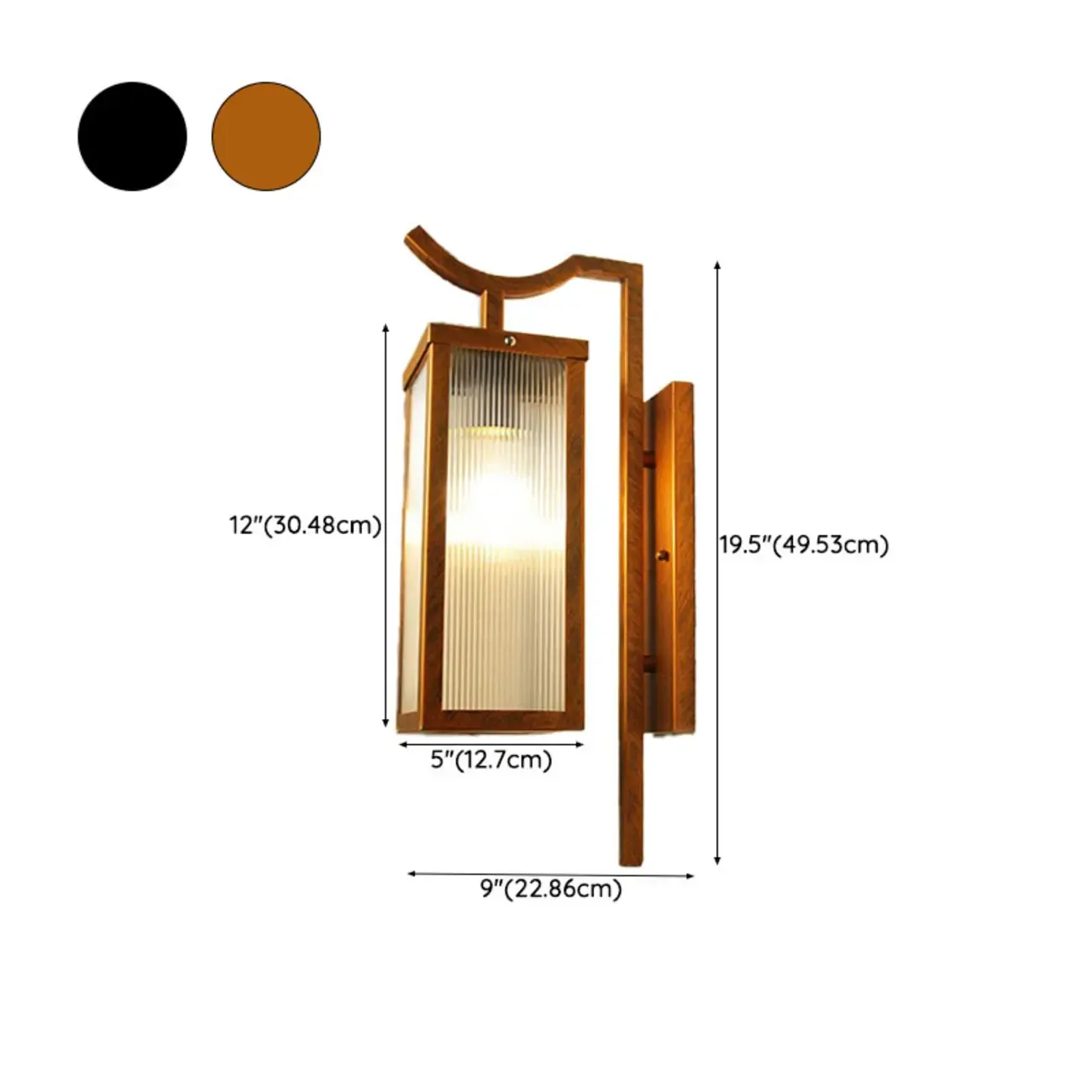 Modern Steel 19.5" Outdoor Wall Sconce with Glass Shade