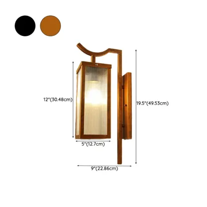 Modern Steel 19.5" Outdoor Wall Sconce with Glass Shade