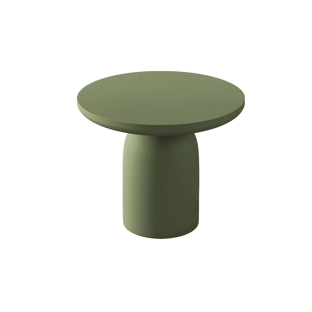 White Round Modern Drum Wood Coffee Table Image - 6 | homeyfad