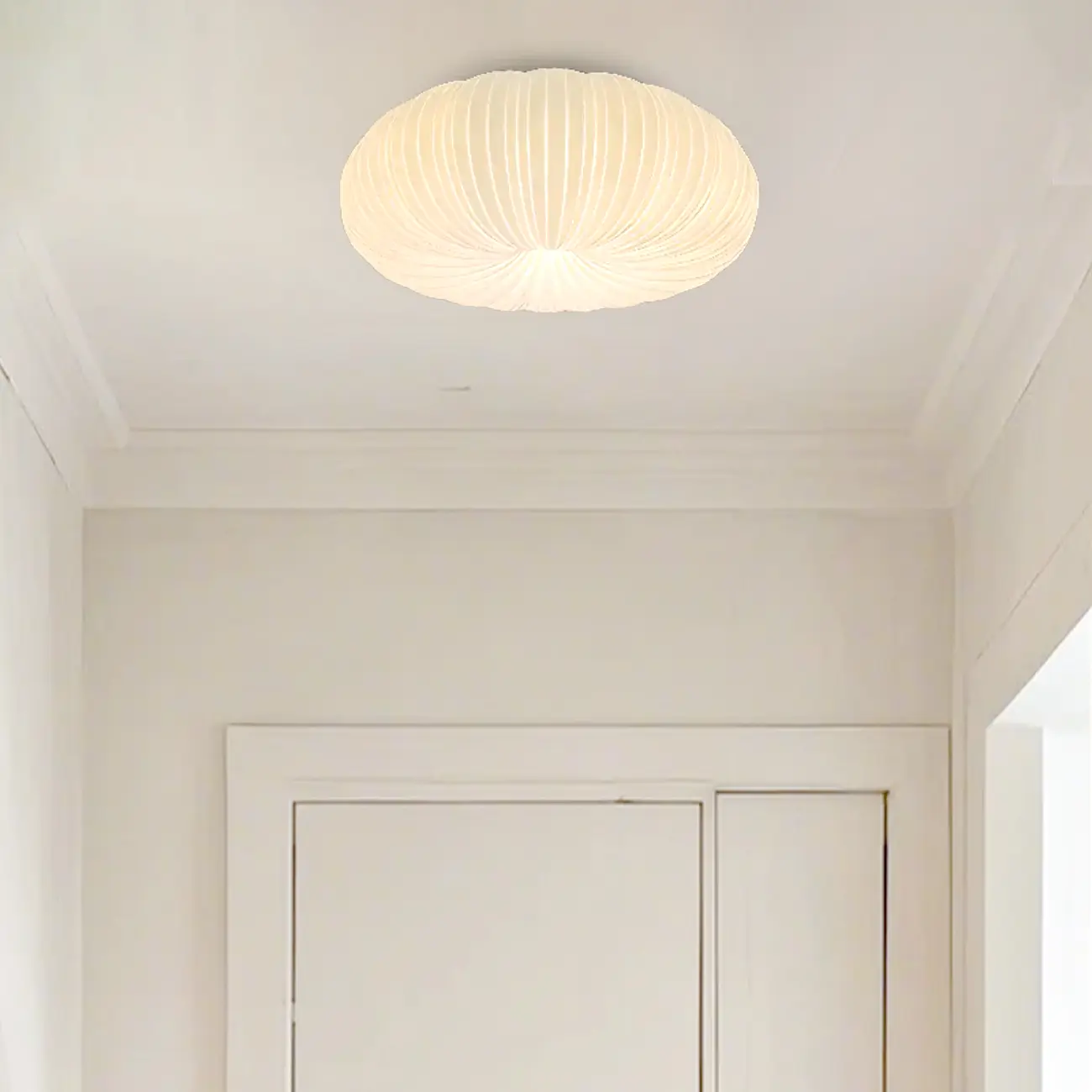 Modern Circle-shaped Flush Ceiling Light With Resin Shade Image - 4 | homeyfad