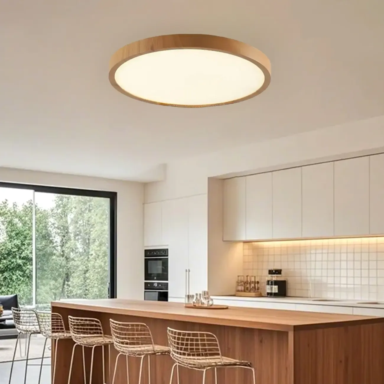 Modern Circular Flush Mount LED Ceiling Light for Bedroom Image - 3