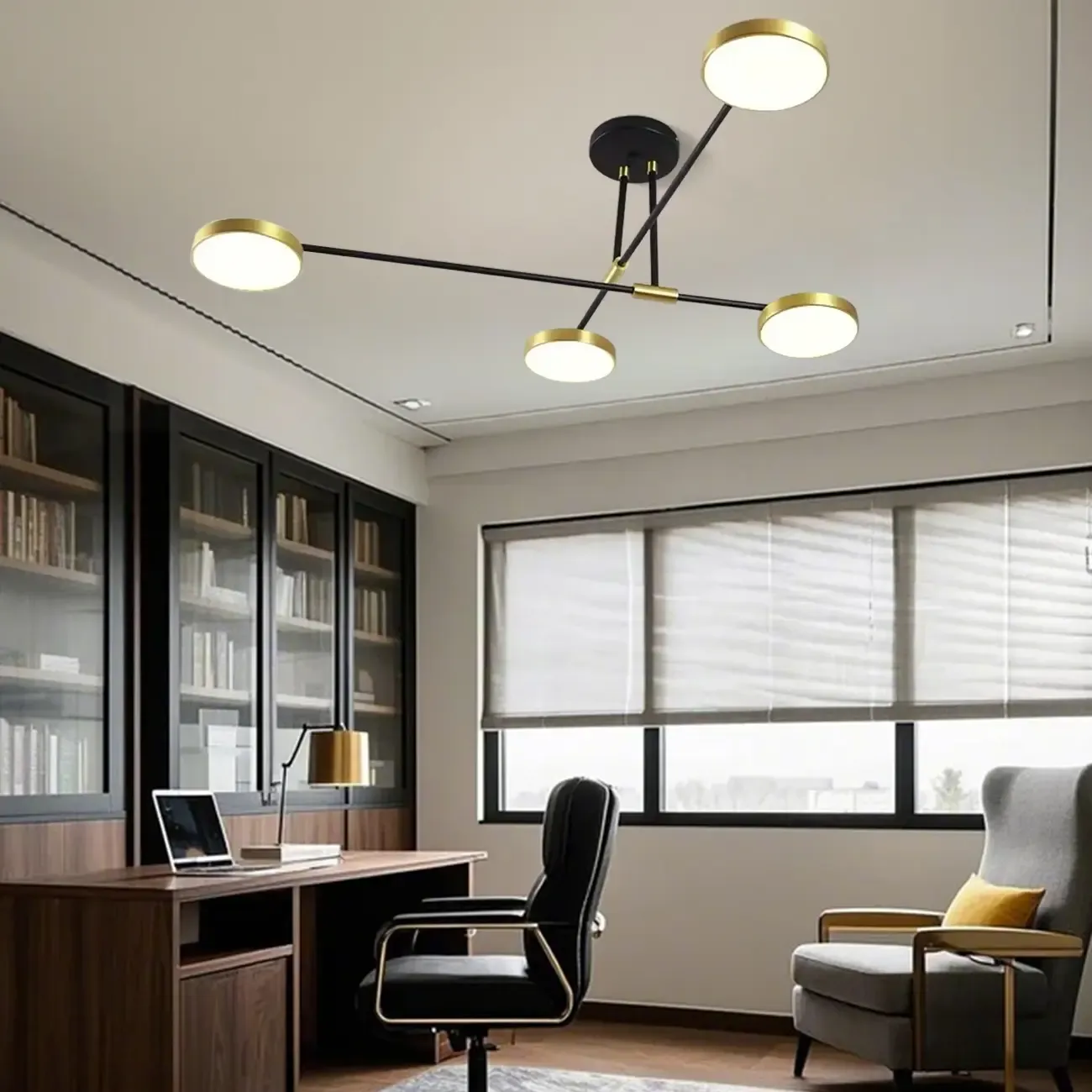 Contemporary Indoor LED Ceiling Light with Acrylic Shade  Image - 3