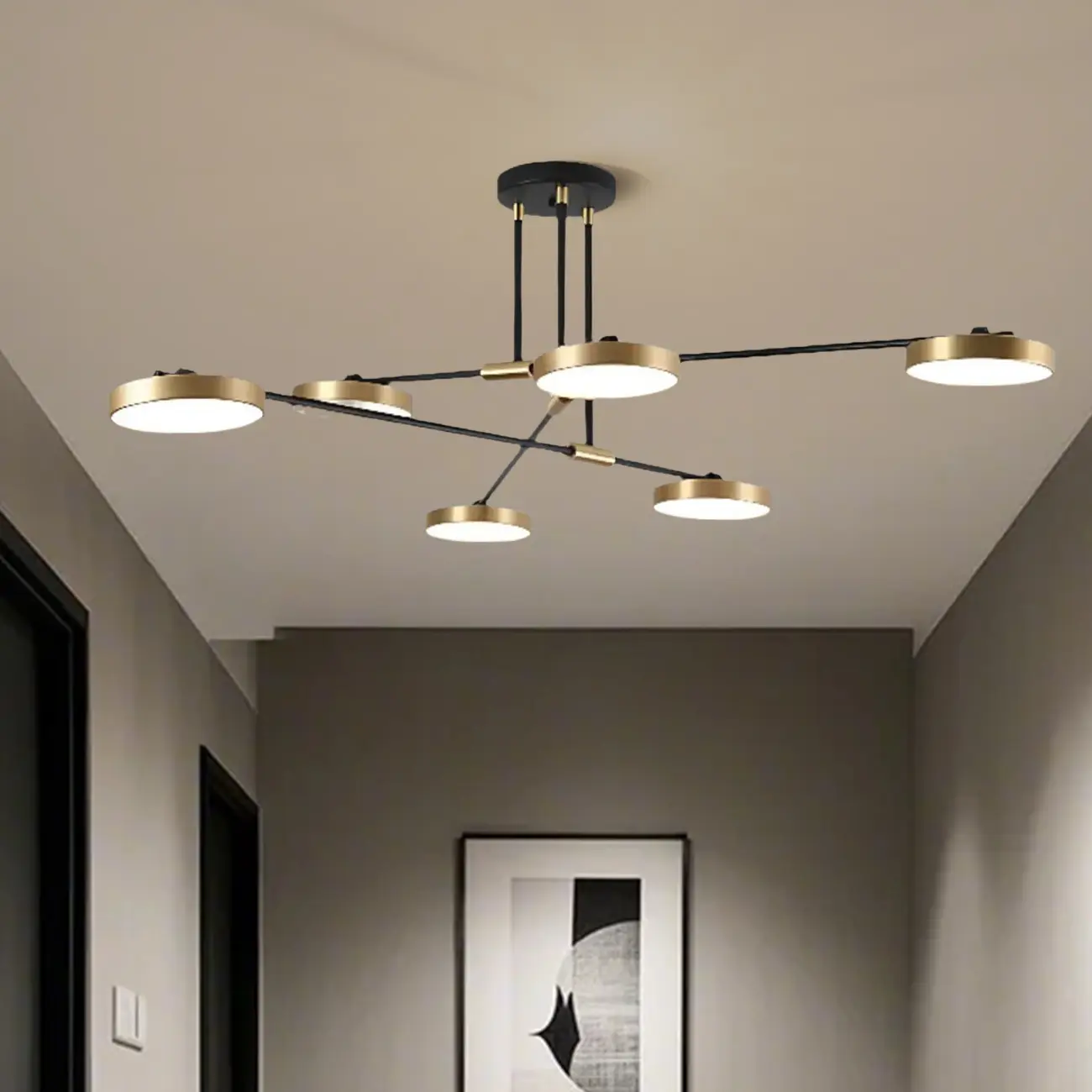 Contemporary Indoor LED Ceiling Light with Acrylic Shade  Image - 5 | homeyfad
