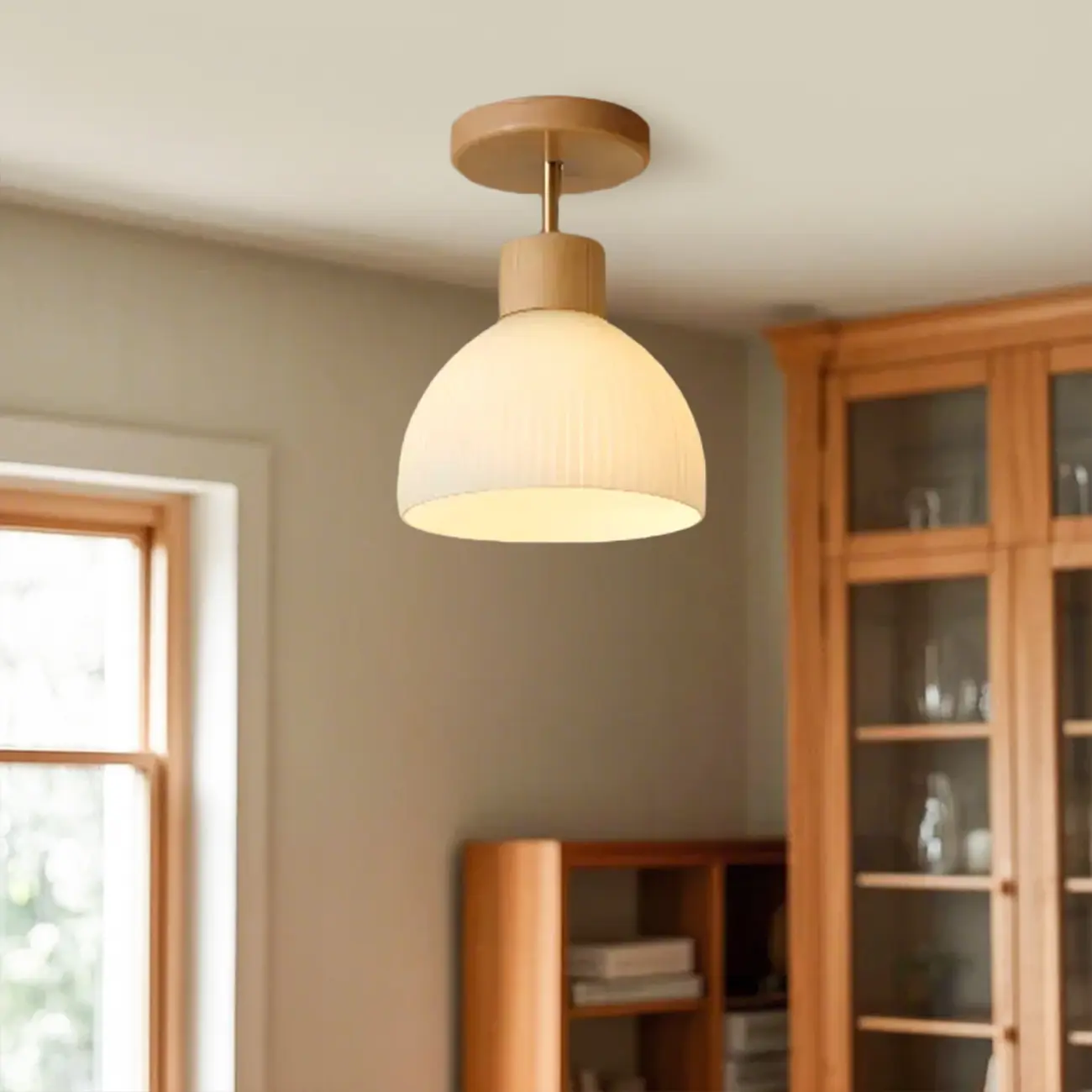 Modern Bowl LED Semi Flush Ceiling Light for Living Space Image - 1 | homeyfad