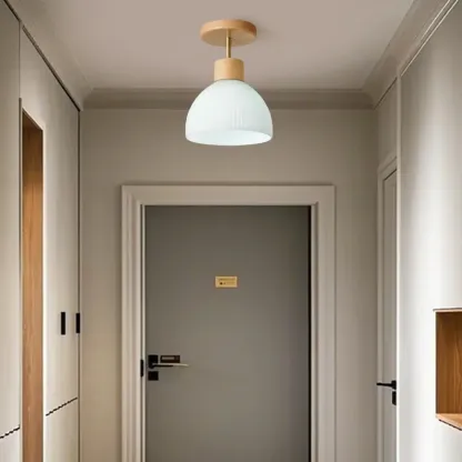 Modern Bowl LED Semi Flush Ceiling Light for Living Space Image - 2