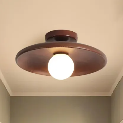 Simple Wooden Semi Flush Ceiling Light for Indoor Use Image - 3